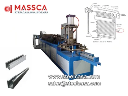 rolling shutter u guide rail machine